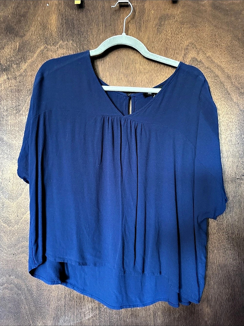 Madewell Blue V-Neck Blouse Large